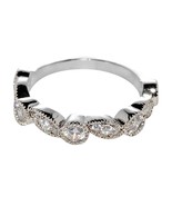 Womens Sterling Silver Band 4mm White Cubic Zirconia CZ Ring with Rhodium - £14.51 GBP