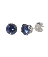 Sterling Silver Earrings Blue Sapphire September Birthstone Studs Round ... - £2.86 GBP
