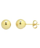 14k Yellow Gold Ball Stud Earrings High Polish 2mm-10mm Pushback - £15.93 GBP+