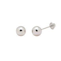 10k White Gold Earrings Round Ball Studs with Screwbacks High Polish 2mm-7mm - £25.51 GBP