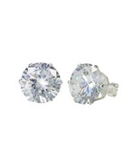 Sterling Silver CZ Stud Earrings Round Prong Set HUGE SIZES 9mm-14mm - £5.89 GBP+