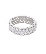 CZ Band Womens Eternity Ring 8mm Wide .925 Sterling Silver - £25.30 GBP