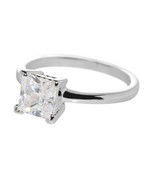 Sterling Silver Womens Engagement Ring Square 7mm CZ - £10.12 GBP