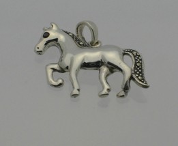 Horse Pendant Marcasite .925 Sterling Silver 22mm - $19.99