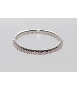 Pink CZ Eternity Band Ring Cubic Zirconia Stackable Sizes 4 5 6 7 8 9 10 - £8.58 GBP