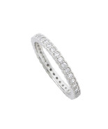 Elegant Sterling Silver Cubic Zirconia Eternity Ring 3mm Wide Band - £13.91 GBP