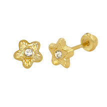 Tiny Star Stud Earrings 10k Yellow Gold with Screwbacks 4mm - $17.79