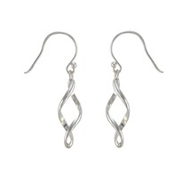925 Sterling Silver Spiral Twist Dangle Earrings - £8.91 GBP