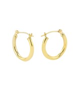 14k Yellow Gold Hoop Earrings 16mm Small-Medium Latch Post Hoops - High ... - £35.69 GBP