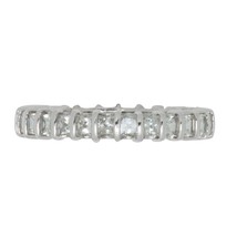 Sterling Silver 4mm Cubic Zirconia AAA Grade CZ Band Ring Rhodium - £16.66 GBP
