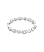 Sterling Silver Eternity Band 3mm Cubic Zirconia AAA CZ Ring w/ Rhodium - £15.18 GBP