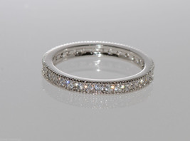 Sterling Silver 3mm Brilliant Cubic Zirconia Band CZ Ring with Rhodium - £15.71 GBP