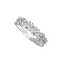 925 Sterling Silver Cubic Zirconia Micropave Set CZ Ring 5mm Wide Band - $24.48