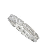 Sterling Silver Cubic Zirconia Elaborate Segmented Eternity Ring 3mm Wid... - £13.28 GBP