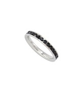 Stainless Steel Black CZ Ring Stackable Band 4mm Cubic Zirconia - £11.93 GBP