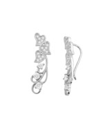 Sterling Silver Ear Cuff Floating Hearts Design Cartilage Piercing - £15.97 GBP