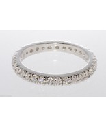 Ladies Eternity Band Sterling Silver Ring 3mm Cubic Zirconia Clear CZ St... - £14.55 GBP