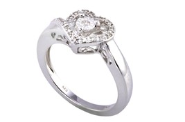 925 Sterling Silver .10ct Diamond Heart Ring Size 7.5 - $111.75