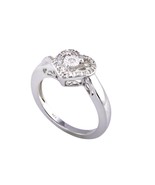 925 Sterling Silver .10ct Diamond Heart Ring Size 7.5 - $111.75