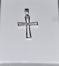 925 Sterling Silver Cross Pendant 28mm Open Design - £10.21 GBP