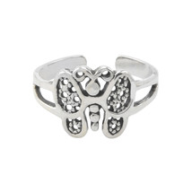 Sterling Silver Toe Ring Ornate Butterfly Adjustable - £9.08 GBP