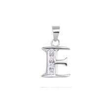 Initial Pendant Alphabet Jewelry CZ Sterling Silver Letters A to Z - £7.93 GBP