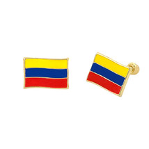 10k Yellow Gold Columbia Flag Earrings with Screwbacks - $23.14