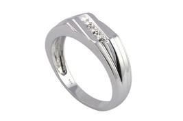 925 Sterling Silver Mens .04ct Diamond Ring Size 11 - High Polish - $74.99