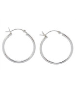 Sterling Silver Hoop Earrings High Polish Latch Closure 25mm Pair (Two H... - £9.42 GBP