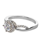 925 Sterling Silver Engagement Ring White CZ Cubic Zirconia - £20.24 GBP