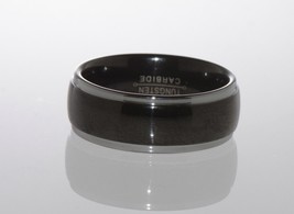 Tungsten Carbide Ring 8mm Band High Polish Black Enamel Plated - $24.99