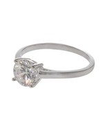 Sterling Silver Solitaire Ring Engagement 7mm Clear Round 1.25ct CZ Cubi... - £9.04 GBP