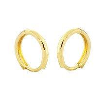 10k Yellow Gold Hoop Earrings 11mm Hinged Hoops High Polish - $41.59