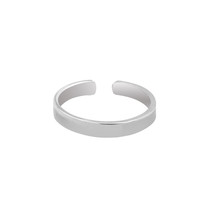 Sterling Silver Adjustable 2.5 mm Plain Flat Band Toe Ring - £7.04 GBP