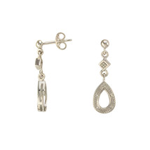 Diamond Teardrop Dangle Earrings (.04 cttw, I-J, I2-I3) 925 Sterling Silver - £59.73 GBP