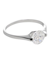 Sterling Silver 1.25ct Engagement Ring Cubic Zirconia Round 7mm Clear CZ Rhodium - £9.59 GBP