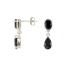 Onyx Gemstone Teardrop Dangle Earrings 925 Sterling Silver (2.5 cttw) - £23.72 GBP