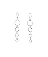 925 Sterling Silver Dangle Earrings Fancy High Polish 4 Circle Lg to Sm ... - £18.37 GBP