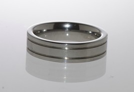 Mens Tungsten Ring 6mm Band Carbide Polished Shiny Flat Double Grooved - $39.99