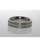 Mens Tungsten Ring 6mm Band Carbide Polished Shiny Flat Double Grooved - £31.97 GBP