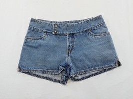 Nevada Women&#39;s Blue Jean Shorts Size 12 Cotton Snap Button Closure Denim - $10.88