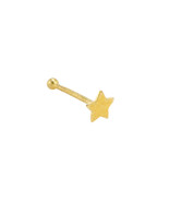 Nose Bone 20g 14k Yellow Gold Star Nose Stud Pin - £12.67 GBP