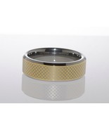 Tungsten Ring 8mm Band High Polish Yellow Gold Plated Basket Weave - £23.97 GBP