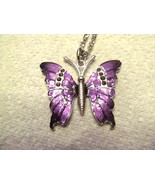 NECKLACE,Butterfly, Dark and light purple. A Symbol of CHANGE - $15.00