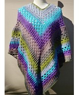 Women Poncho Sweater Crochet Hand craft Unique One of a kind Granny Conn... - $1,029.60 MXN