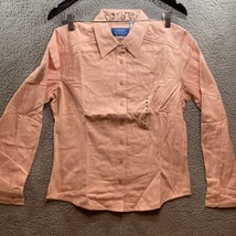 NEW Natural Reflections Women&#39;s Solid Long Sleeve Button Up Shirt Size Medium - £8.46 GBP