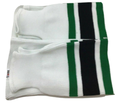 2 Pair Kobe Ice Hockey Socks Size XL White With Stripes 65% Polyester 35% Cotton - $23.39