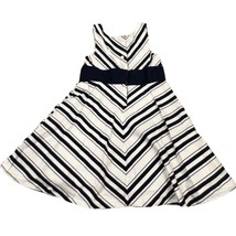 Janie and Jack Stripe Navy Blue &amp; White Sleeveless Dress Size 3 - £18.83 GBP