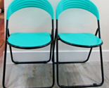 Matched Pair of Postmodern Italian Designer Studio GP Green Folding Chai... - $345.51
