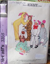 Pattern 3355 Size 4 Child&#39;s Sleeper Or Costume Bunny, Cat, Mouse - £3.99 GBP